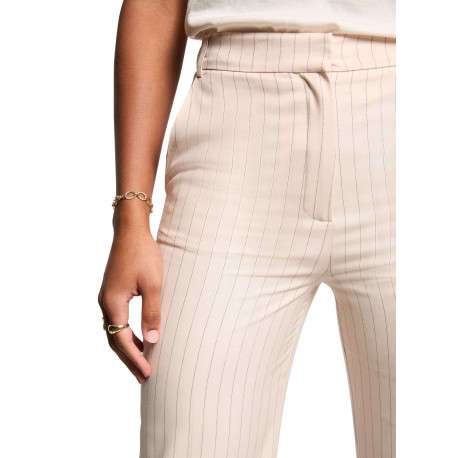 Chino rose avec des rayures noires une coupe bootcut et des passants - Image 6