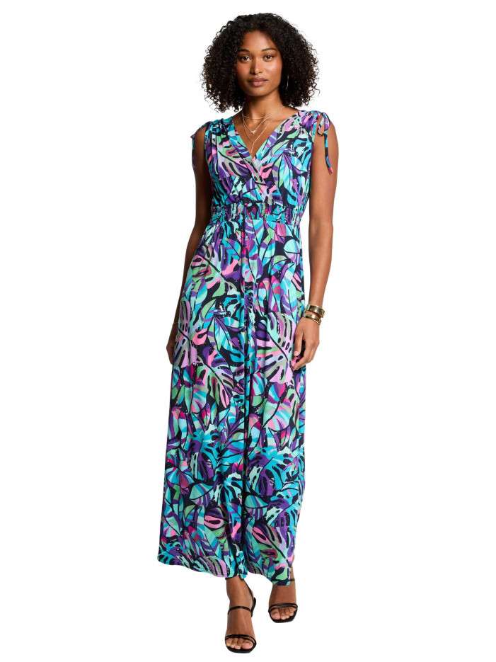 Robe D'été Maxi C-MODE - Motif Multicolore Abstrait - Taille L - Neuf Avec étiquettes