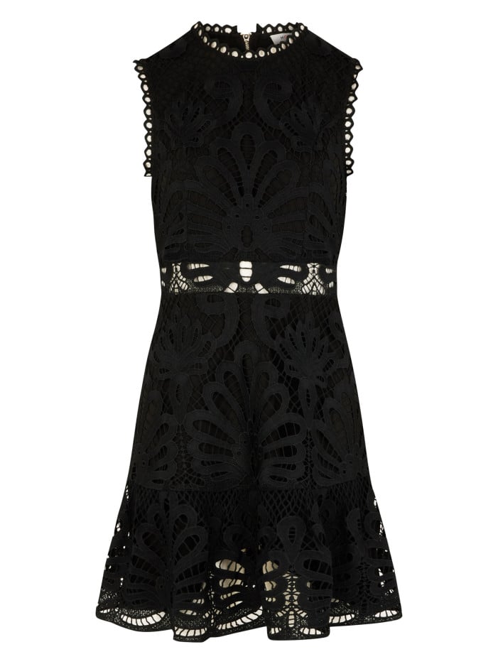 Robe courte noire avec des...