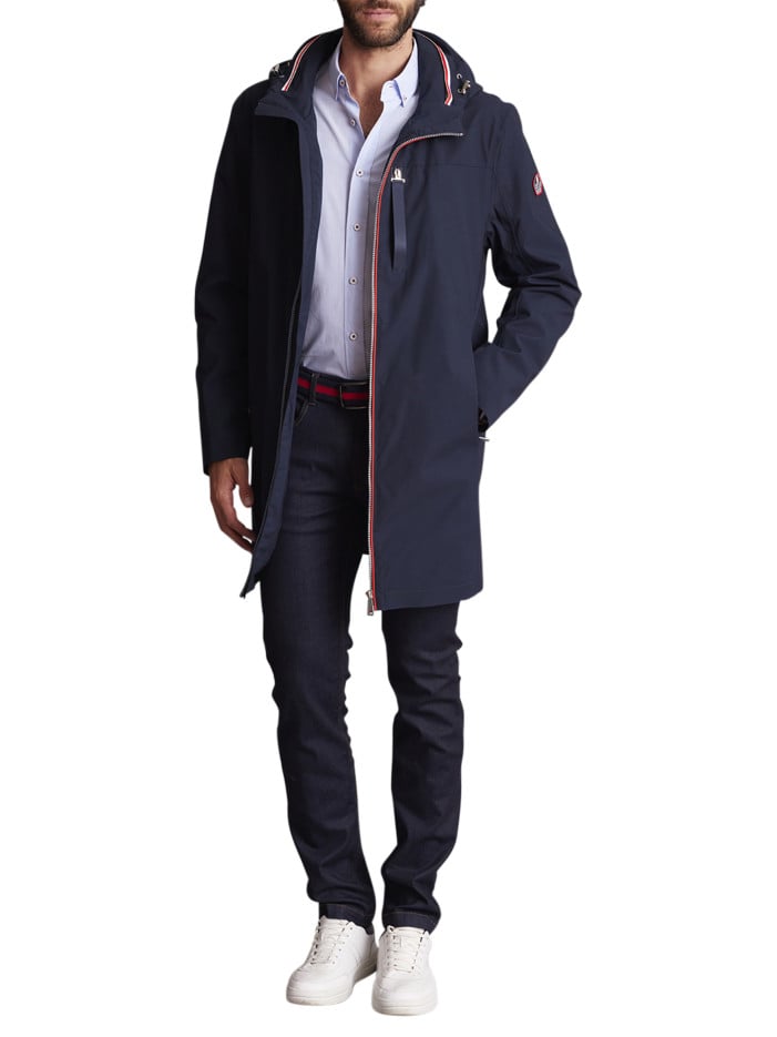 Parka à capuche bleue...