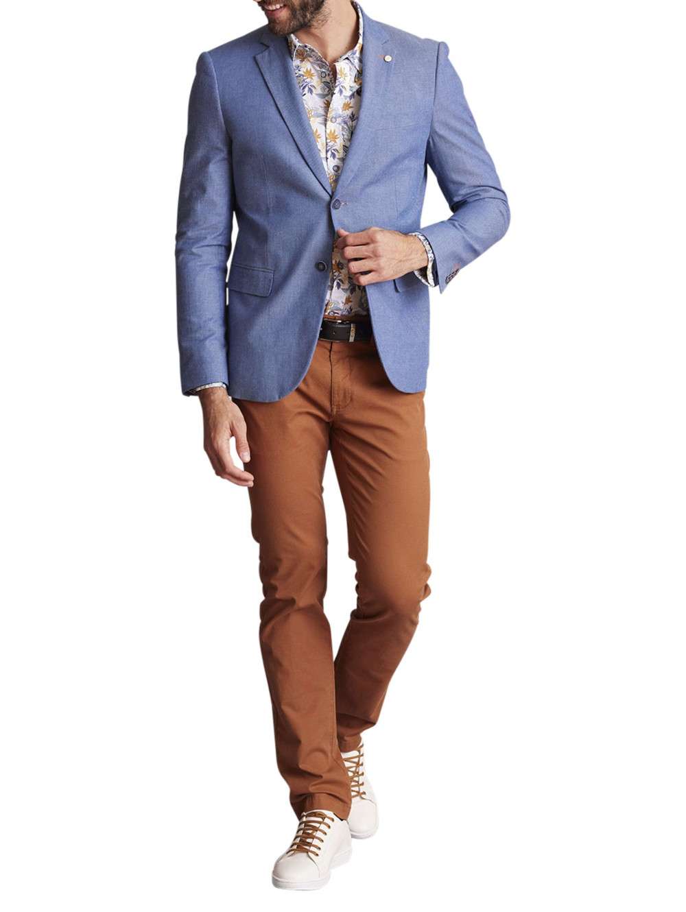 Blazer Homme Coton Délavé Deux Boutons - Style Décontracté Élégant, Coupe Ajustée, HZCX FASHION