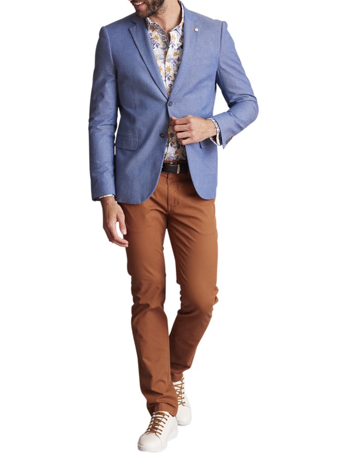 Blazer en coton mélangé...