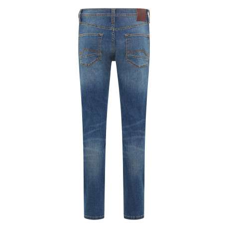 Jean en coton stone avec une coupe slim et des passants pour ceinture - Image 2