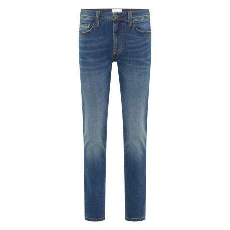 Jean en coton stone avec une coupe slim et des passants pour ceinture