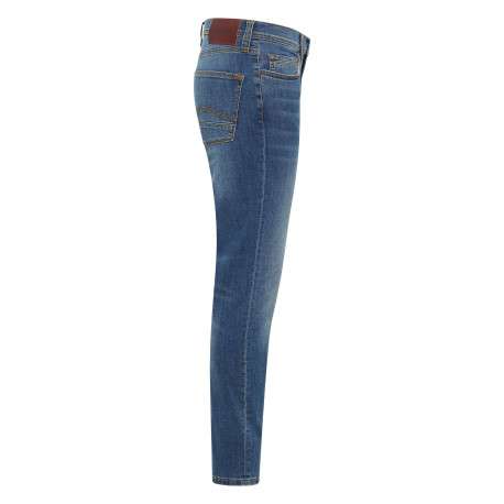 Jean en coton stone avec une coupe slim et des passants pour ceinture - Image 3