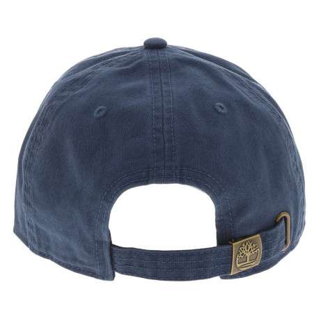 Casquette en coton bleue unie avec le logo ton sur ton brodé à l'avant - Image 2