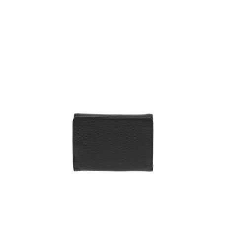 Portefeuille noir uni avec le nom de la marque embossé à l'avant - Image 2