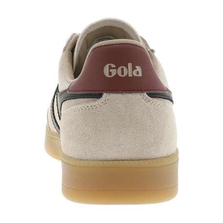 Tennis en cuir taupe en daim avec des empiècements noirs et à lacets plats - Image 6