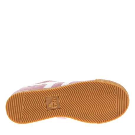 Tennis en cuir roses en daim à empiècements blancs et à semelle plate miel - Image 5