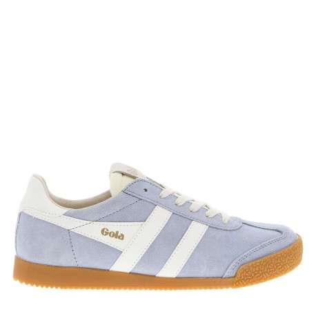 Tennis en cuir bleues ciel en daim à empiècements blancs et à lacets plats - Image 2