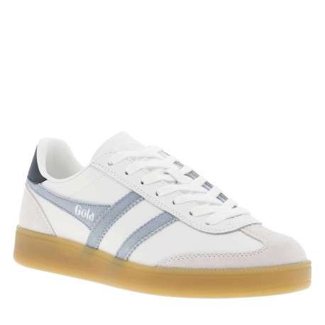 Tennis en cuir blanches à empiècements en daim et à lacets plats - Image 3