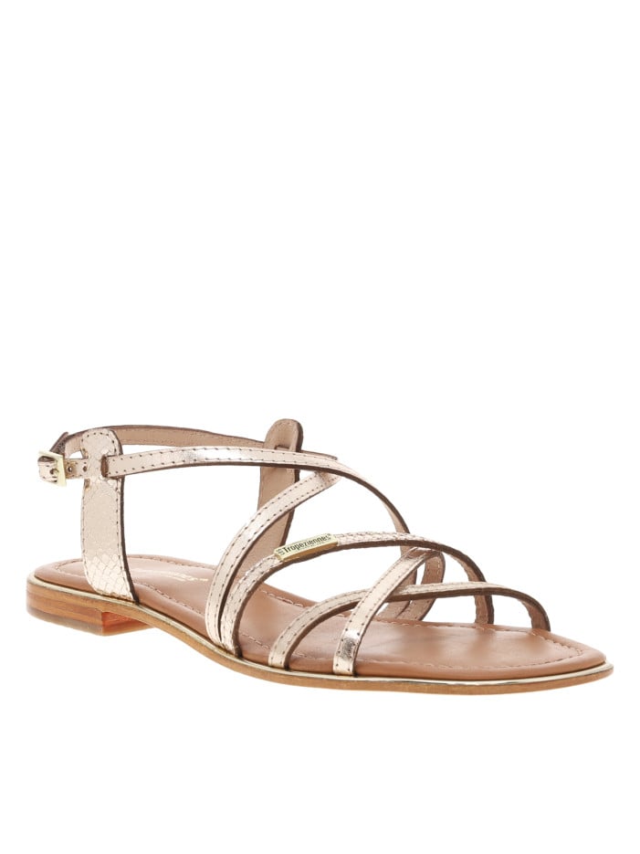 Sandales en cuir or roses...