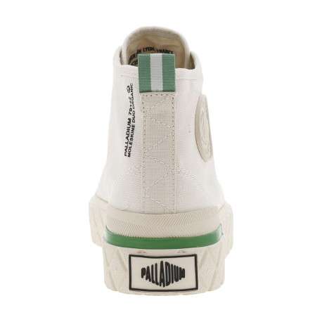 Tennis en toile montantes écrues avec un patch logo et à lacets plats - Image 6