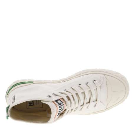Tennis en toile montantes écrues avec un patch logo et à lacets plats - Image 4