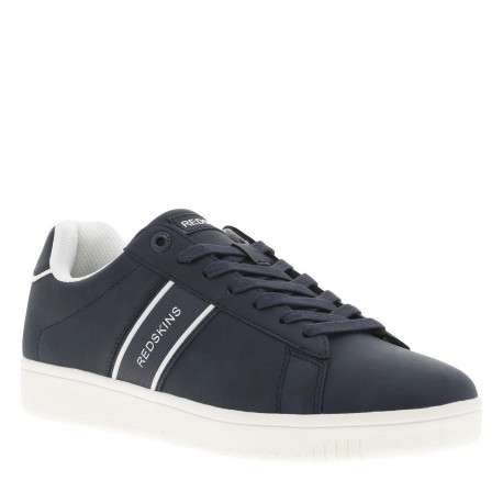 Tennis bleues marine avec le nom de la marque à semelle plate et à lacets plats - Image 3