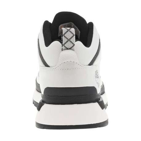 Sneakers blanches à détails noirs avec des lacets ronds à rayures - Image 6