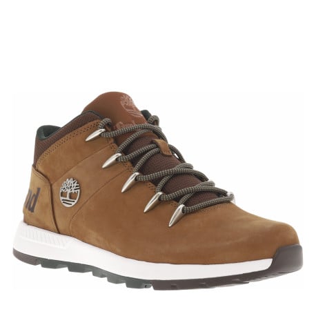 Bottines marrons avec le nom de la marque au talon et à lacets ronds