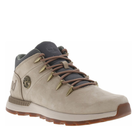 Bottines grèges avec le nom de la marque au talon et à lacets ronds