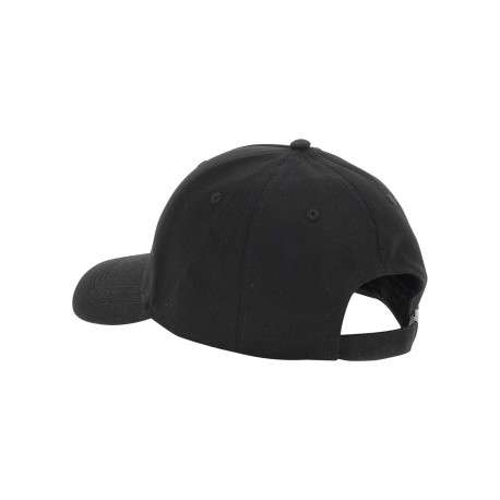 Casquette strapback en coton noire unie avec le logo triangulaire blanc - Image 2