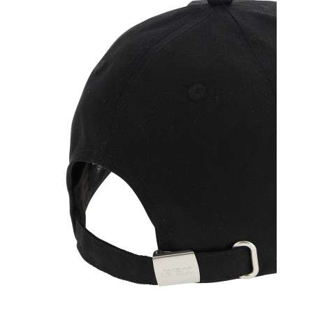 Casquette strapback en coton noire unie avec le logo triangulaire blanc - Image 4