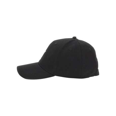 Casquette strapback en coton noire unie avec le logo triangulaire blanc - Image 5