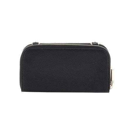 Mini sac à bandoulière noir uni à double zip et à boucles à ardillon décoratives - Image 2