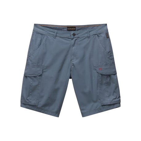 Short cargo en coton gris uni avec des poches et une coupe droite