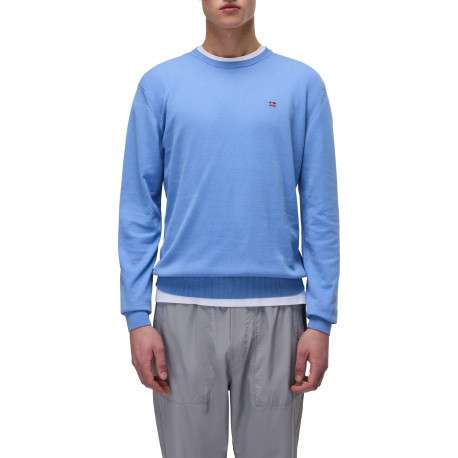 Sweat en coton bleu uni avec logo iconique et une coupe droite - Image 3