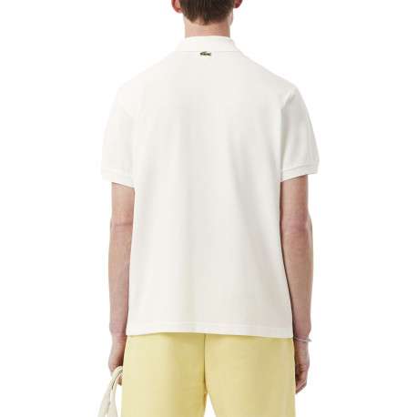 Polo en coton blanc avec un motif une coupe droite et un col à revers - Image 7