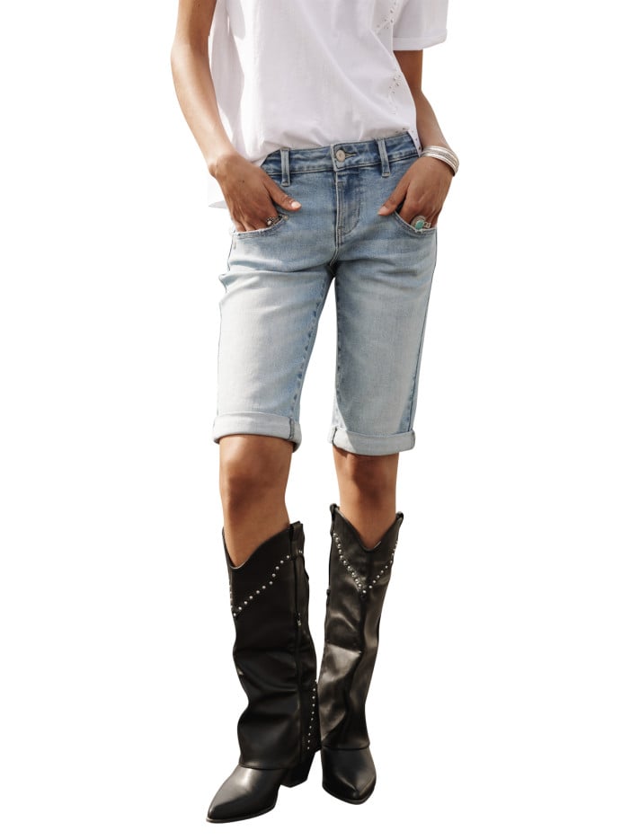 Short en coton stone uni...