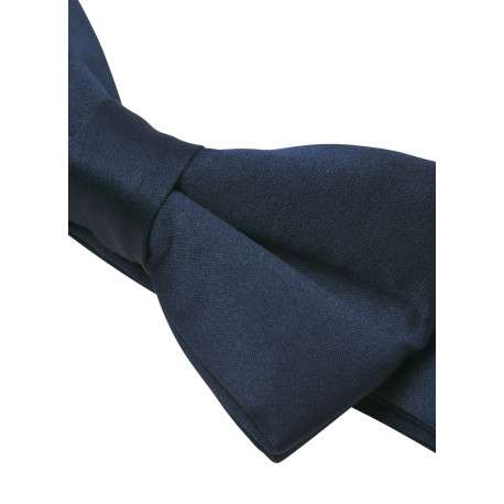 Noeud-papillon bleu marine satiné ajustable en tissu solide et résistant - Image 3