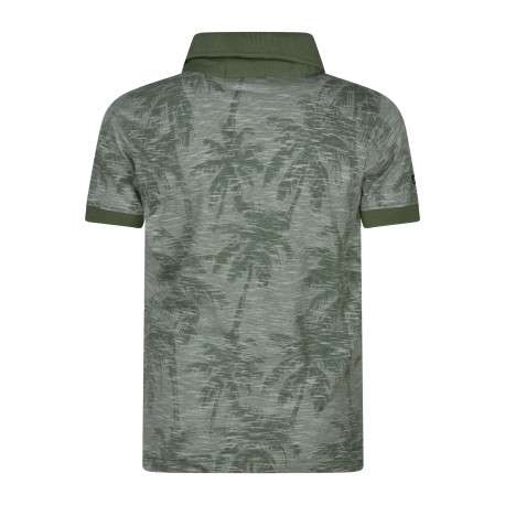 Polo en coton vert d'eau avec des motifs une coupe droite et un col à revers - Image 2