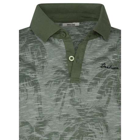 Polo en coton vert d'eau avec des motifs une coupe droite et un col à revers - Image 3