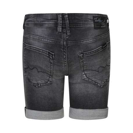 Short 5 poches en coton mélangé anthracite uni avec une coupe droite - Image 2