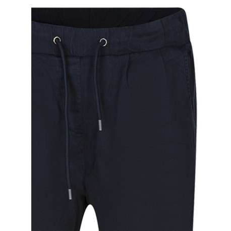 Chino Teddy Jogo Lyoc marine uni avec une coupe droite et un taille élastiquée - Image 3