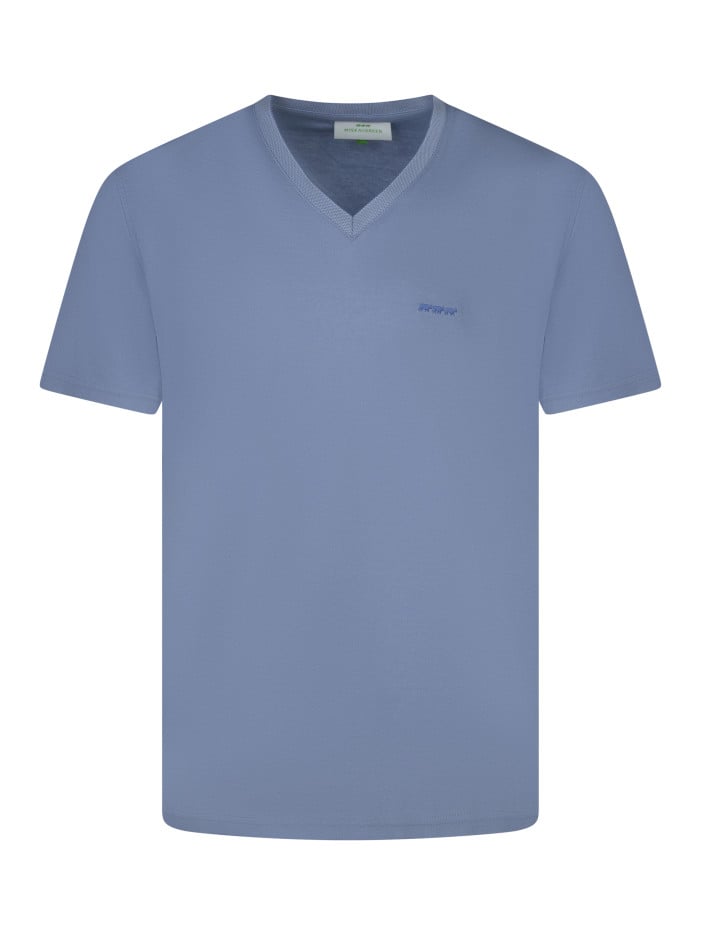T-shirt bleu uni avec une...