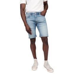 Short 5 poches en coton mélangé lavande uni avec une coupe droite