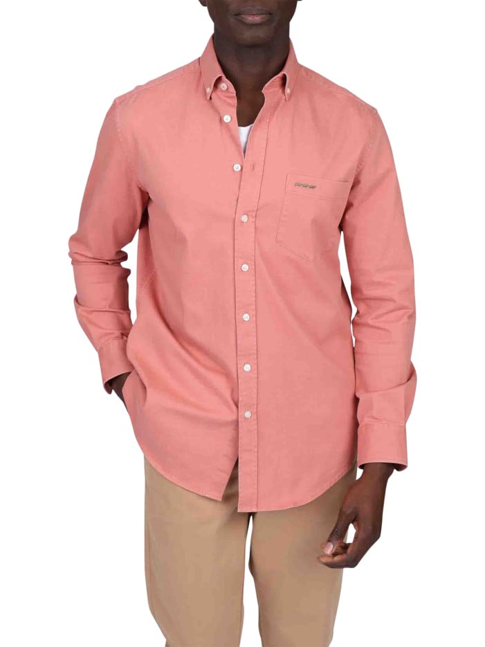 Chemise en coton rose unie...