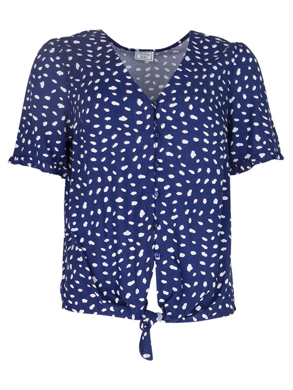 Chemisier River Woods Bleu à Pois - Taille 46, Cintré, Neuf, Style élégant Et Féminin