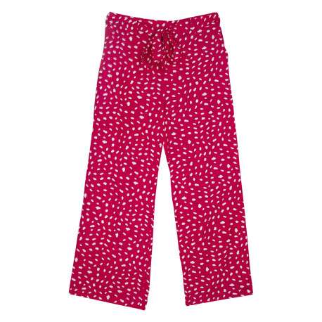 Pantalon chino rouge imprimé avec une coupe droite et des passants à la taille