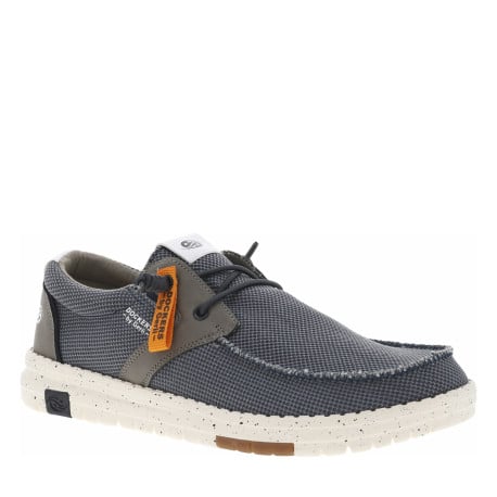 Tennis en toile basses bleues marine en maille piquée à fermeture slip-on