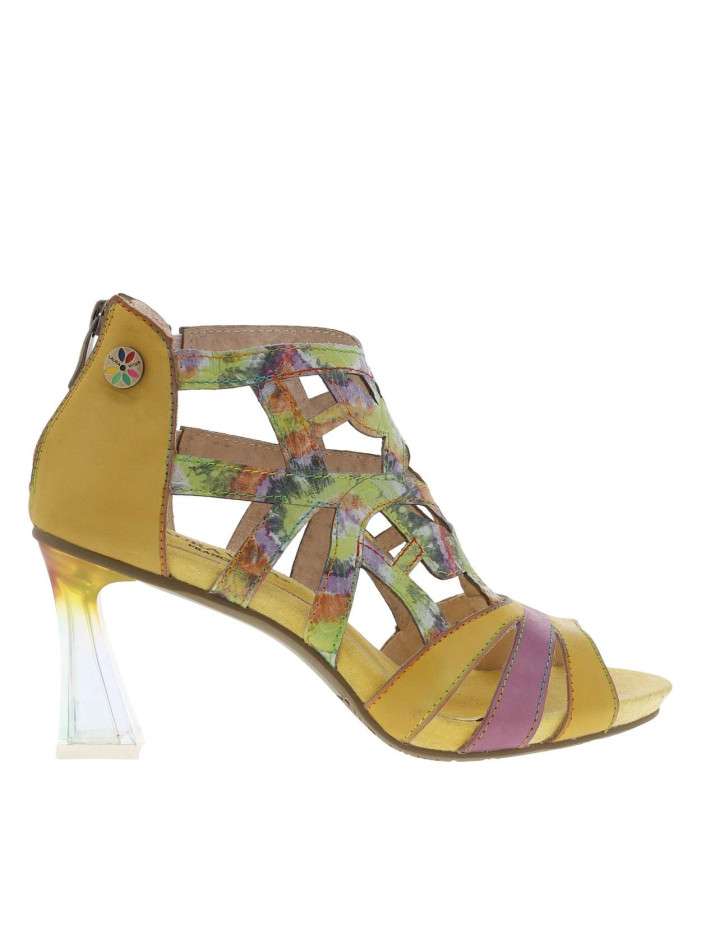 Sandales en cuir jaunes à...