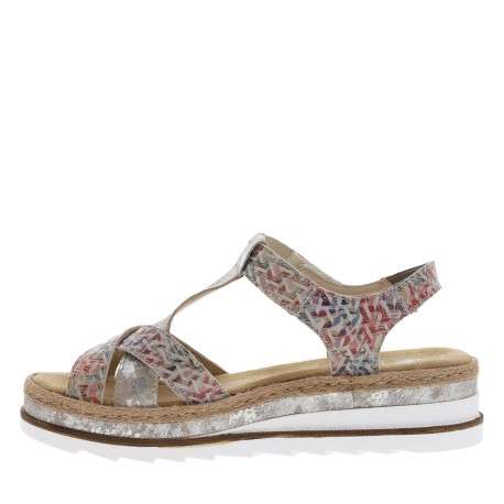 Sandales multicolores à talon compensé et à bande auto-agrippante - Image 8