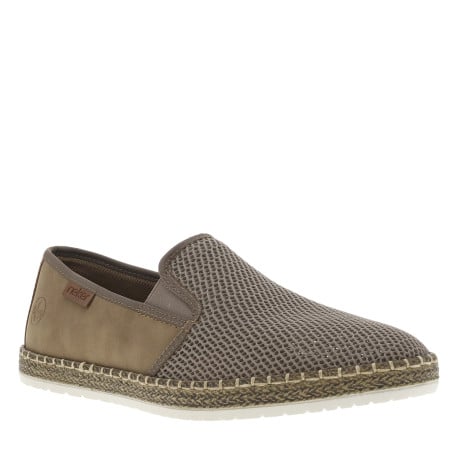 Tennis taupe en filet ajourées à l'avant et à fermeture slip-on
