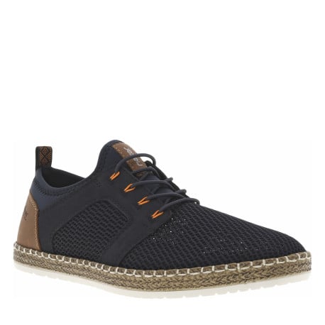 Sneakers bleues marine et marrons en filet ajourées à fermeture slip-on 