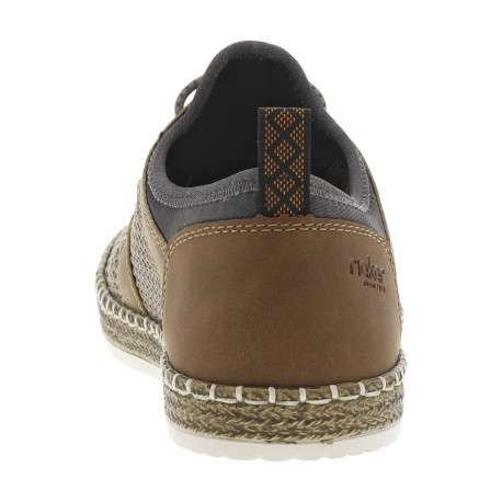Sneakers taupe en filet à fermeture slip-on et à lacets ronds décoratifs - Image 6