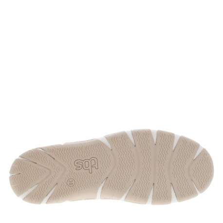 Tennis blanches et or en maille à semelle plate et à lacets ronds rayés - Image 5