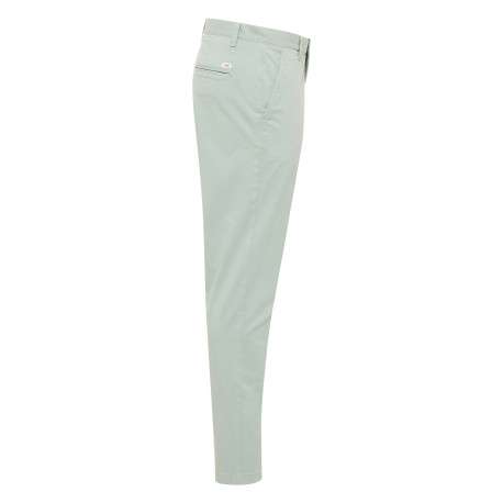 Chino en coton vert clair uni avec une coupe slim et des passants à la taille - Image 4
