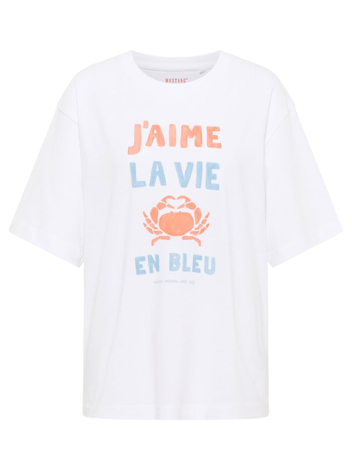 T-shirt en coton blanc avec...