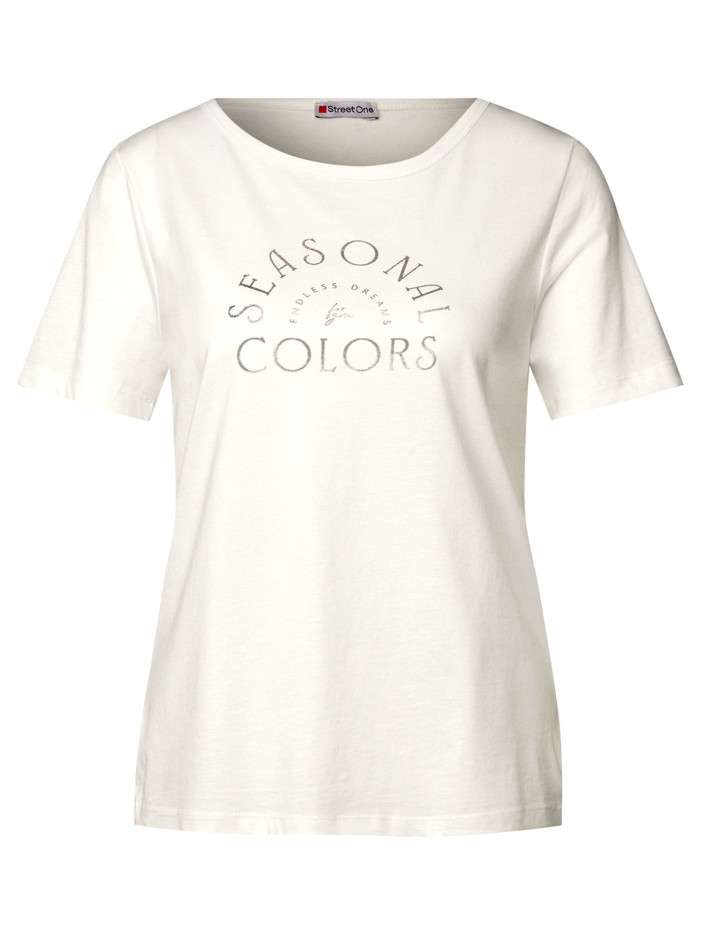 T-shirt écru uni avec des...